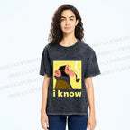 Unisex Professor Monkey Knows Printed Washed Tee