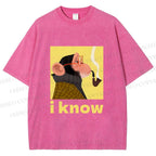 Unisex Professor Monkey Knows Printed Washed Tee