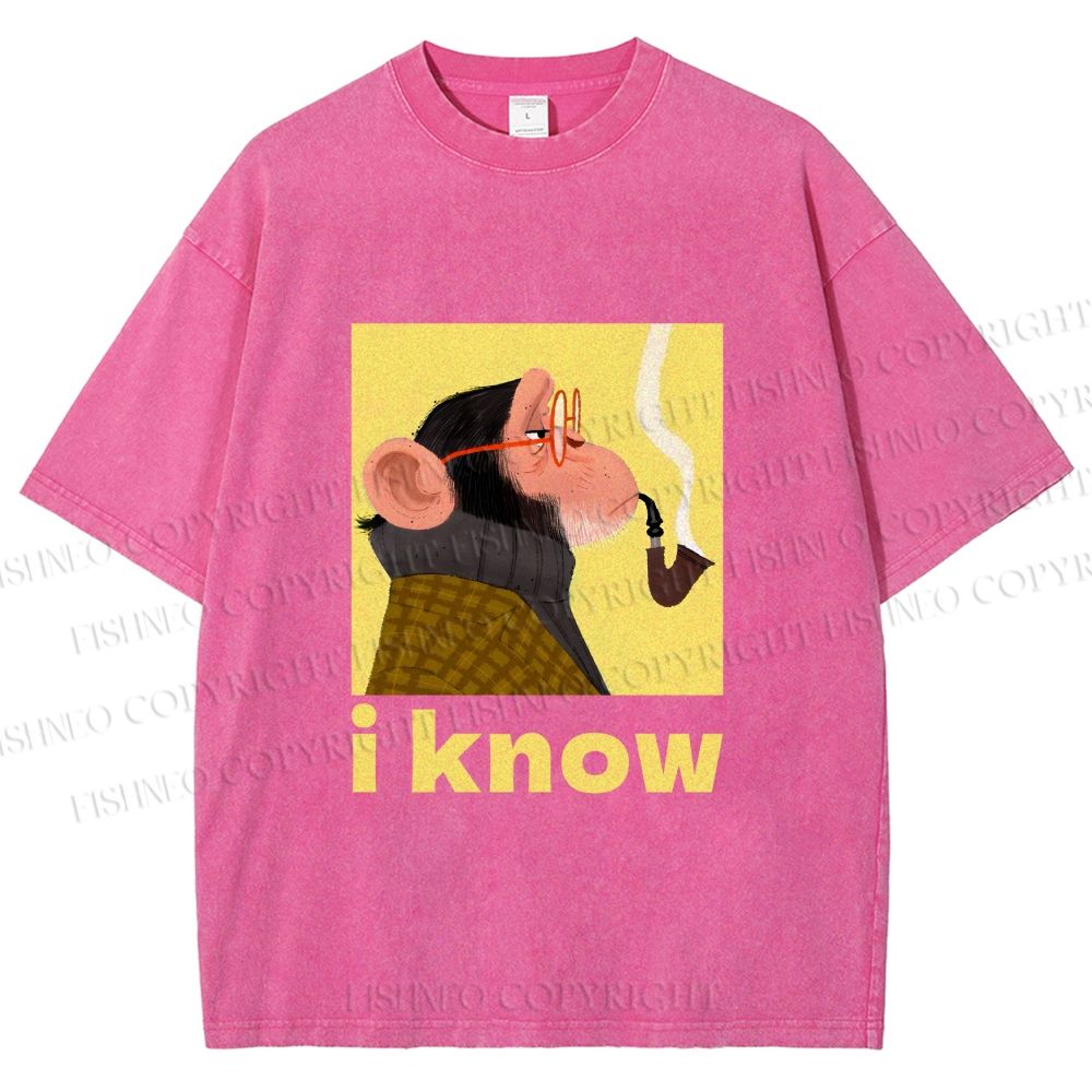 Unisex Professor Monkey Knows Printed Washed Tee
