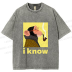 Unisex Professor Monkey Knows Printed Washed Tee