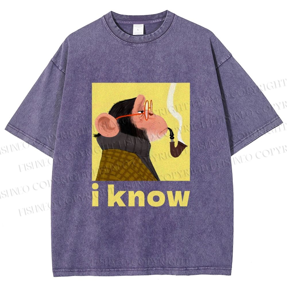 Unisex Professor Monkey Knows Printed Washed Tee
