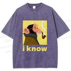 Unisex Professor Monkey Knows Printed Washed Tee