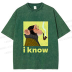 Unisex Professor Monkey Knows Printed Washed Tee