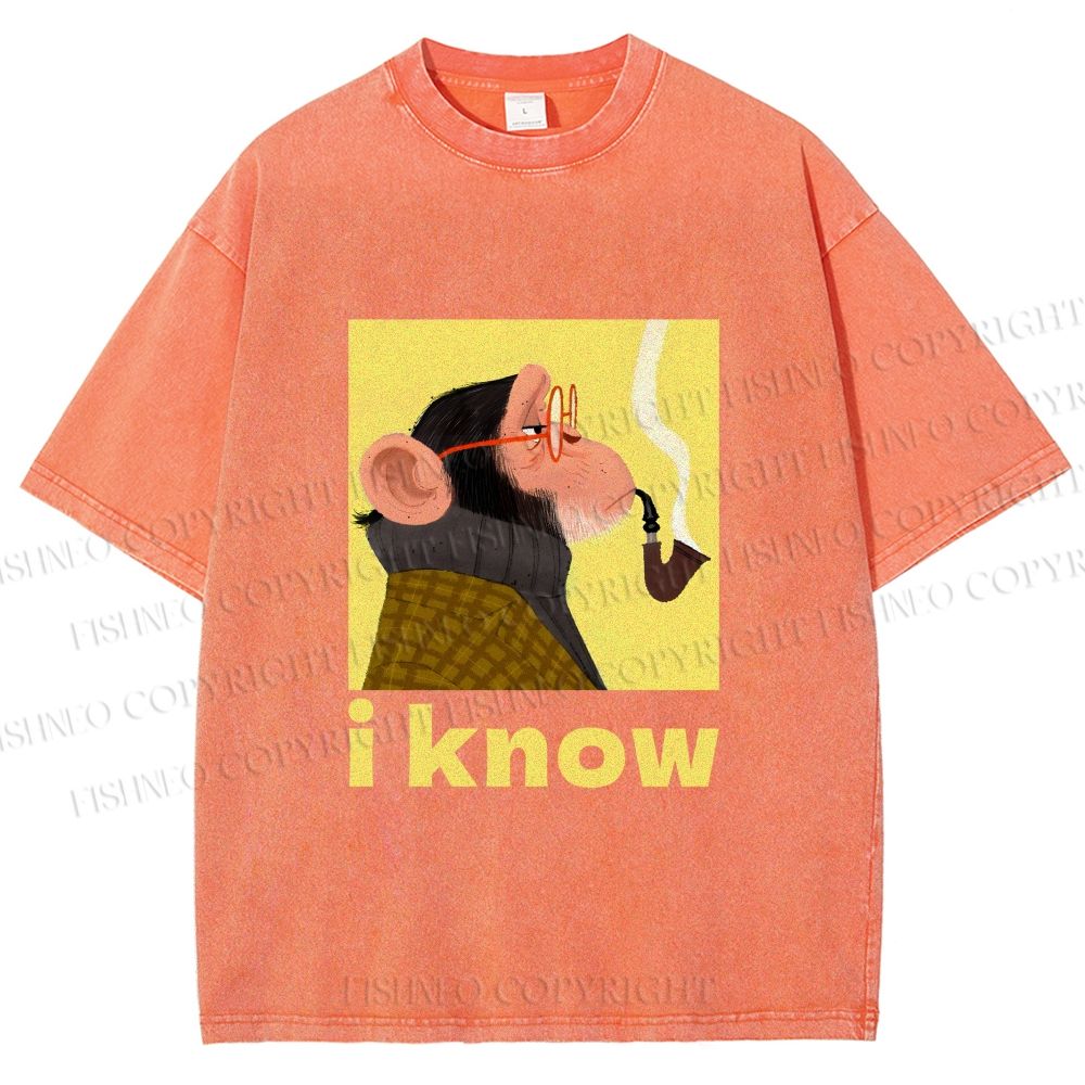 Unisex Professor Monkey Knows Printed Washed Tee