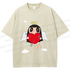Unisex Floating Angle Yuy Printed Washed Tee