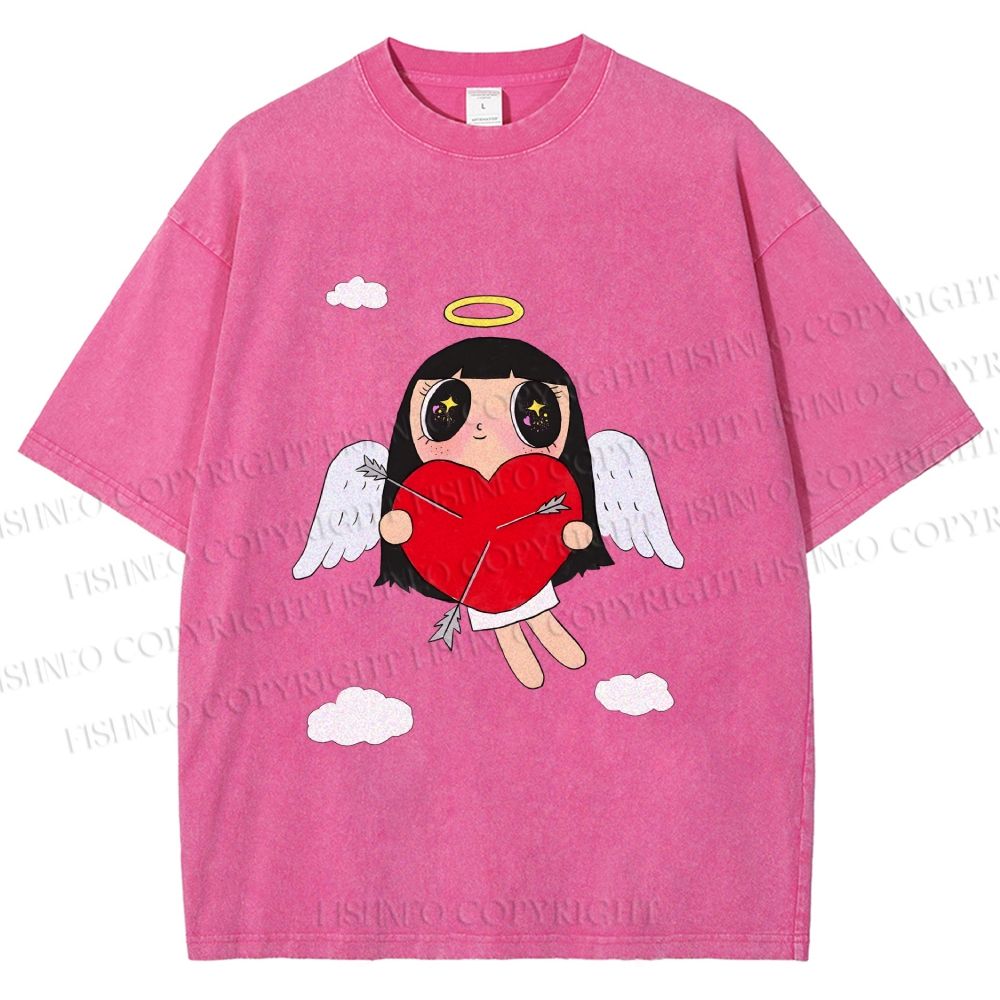 Unisex Floating Angle Yuy Printed Washed Tee