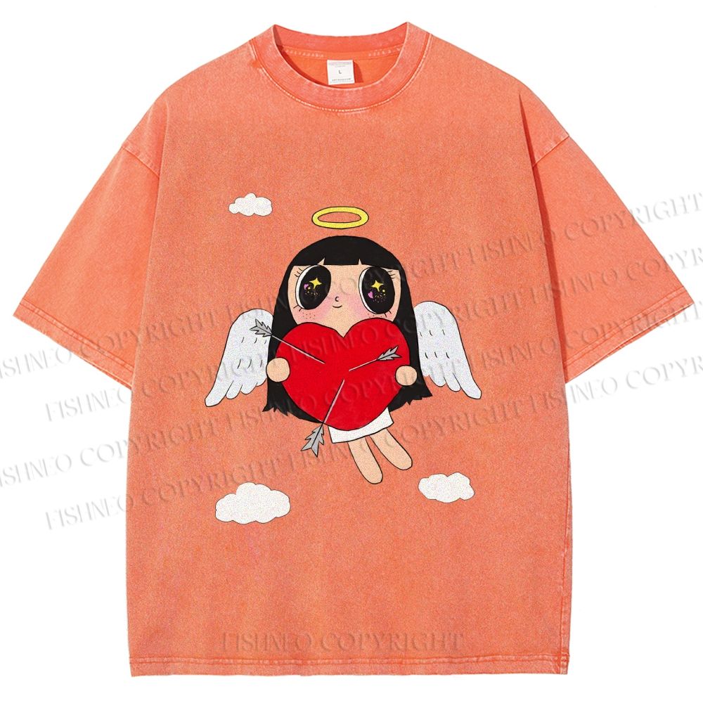 Unisex Floating Angle Yuy Printed Washed Tee