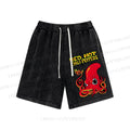 Unisex Octopus Red Hot Chili Pepper Washed Shorts