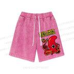 Unisex Octopus Red Hot Chili Pepper Washed Shorts