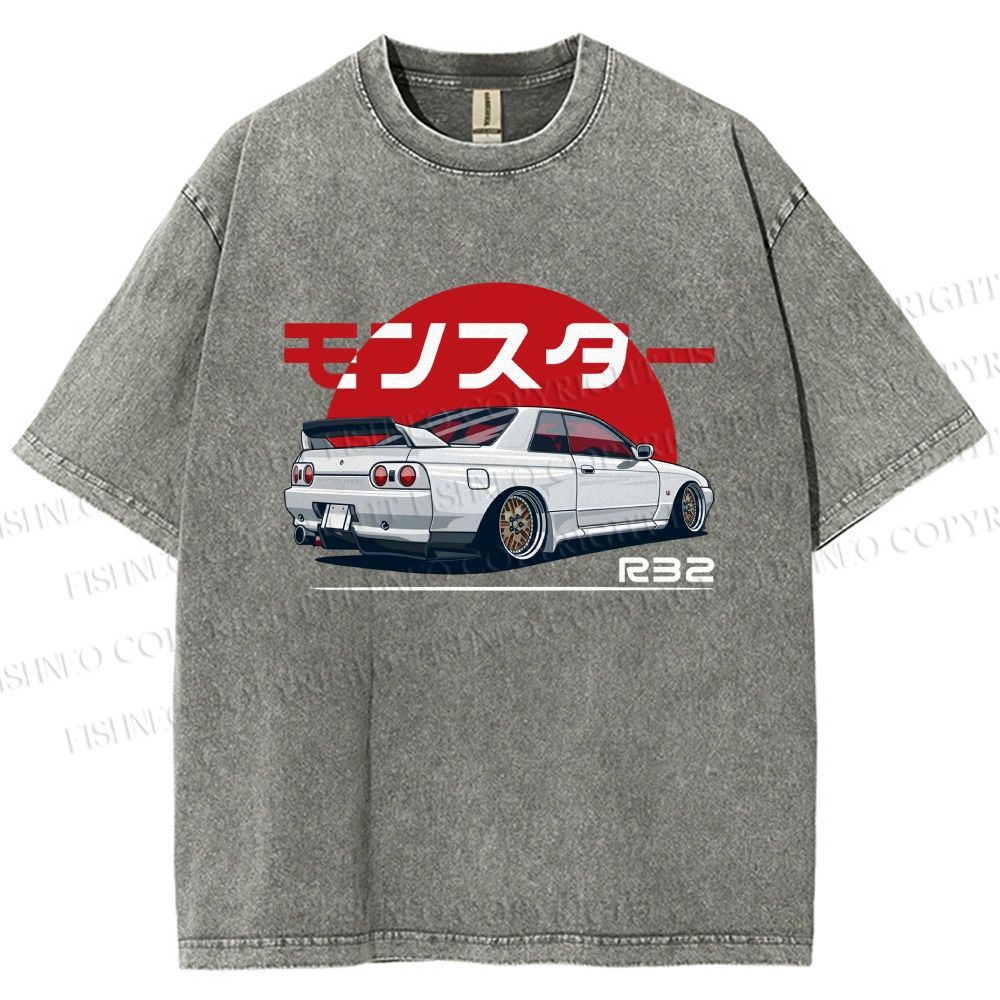 Monster. Skyline R32 Vintage Wash Japanese Design T-Shirt