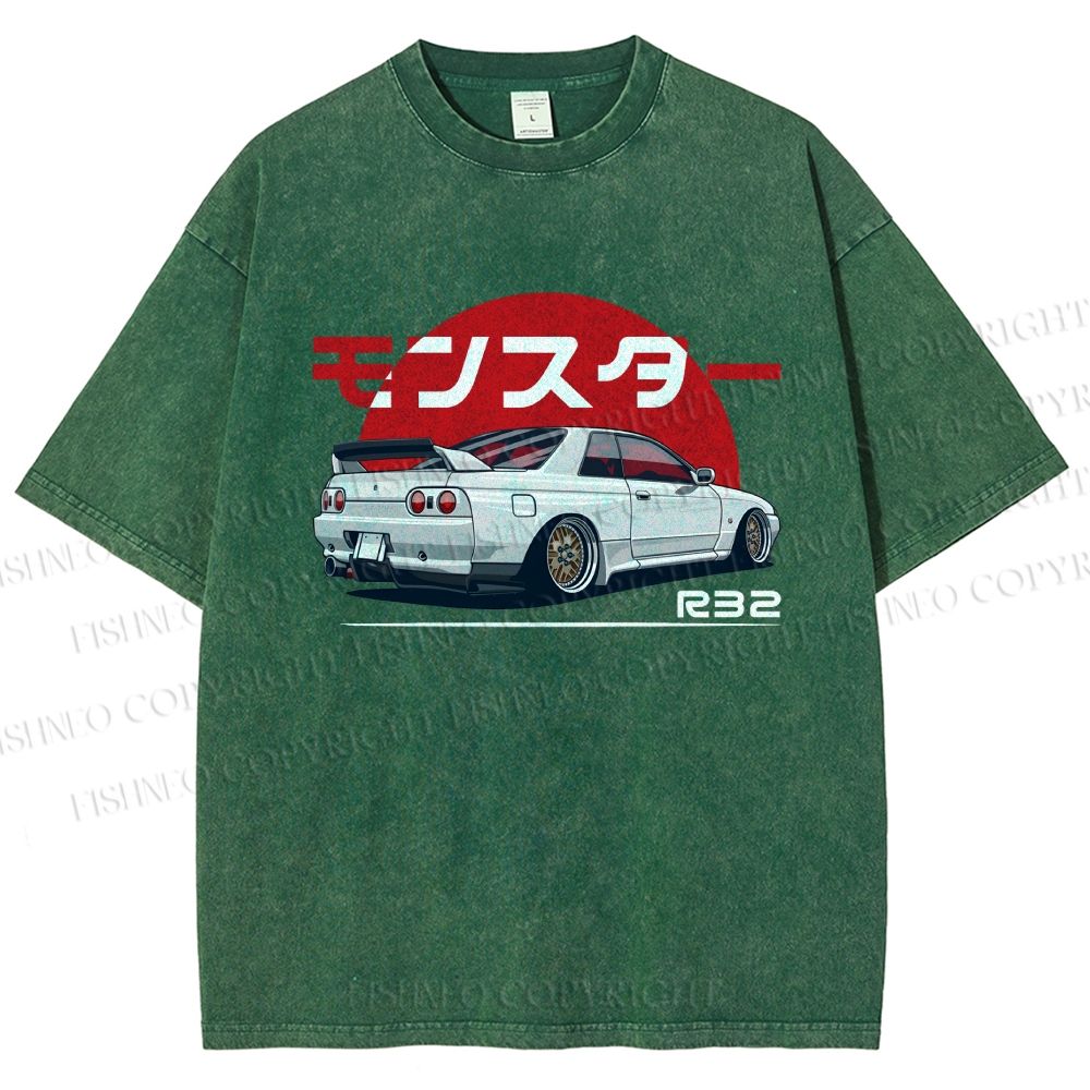 Monster. Skyline R32 Vintage Wash Japanese Design T-Shirt