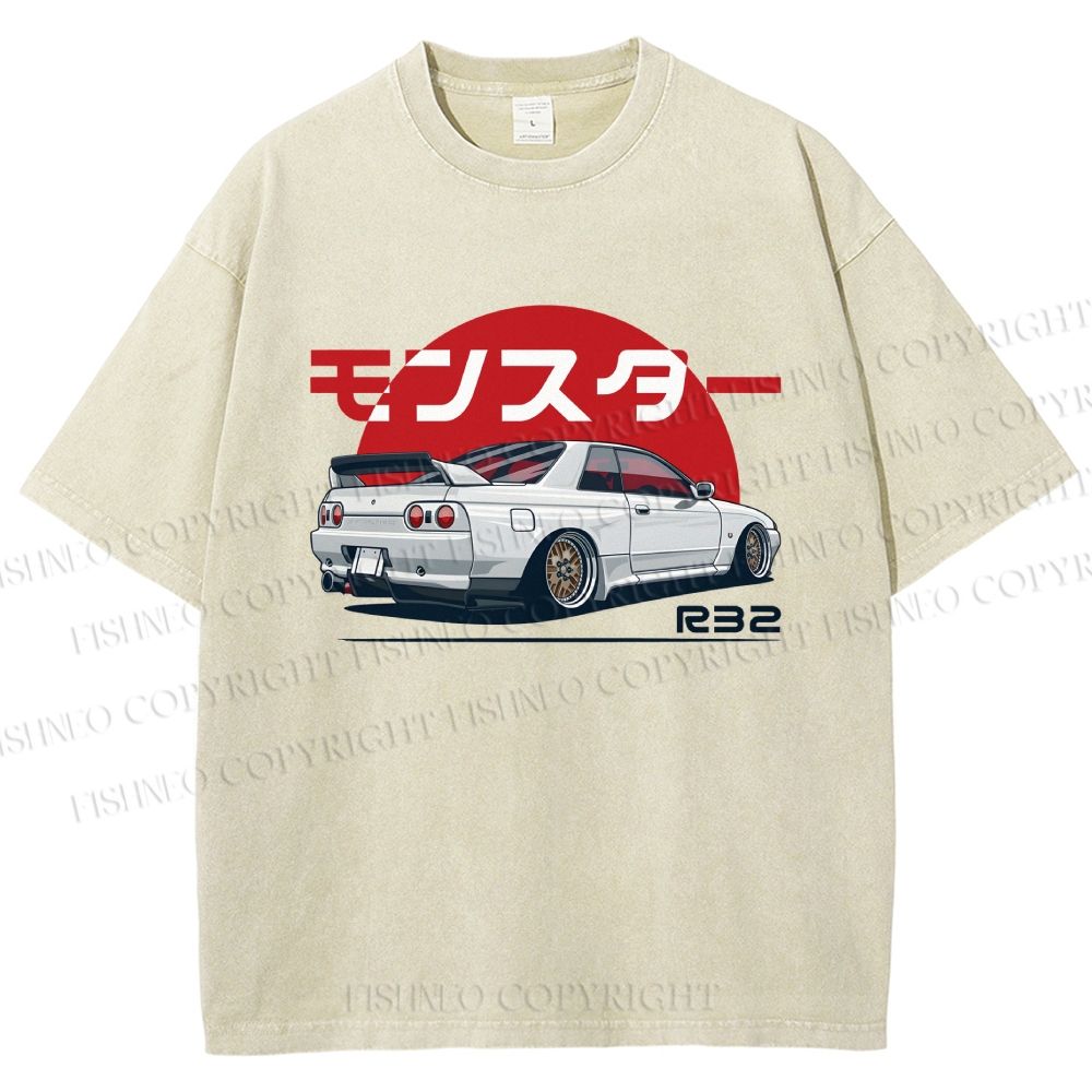 Monster. Skyline R32 Vintage Wash Japanese Design T-Shirt