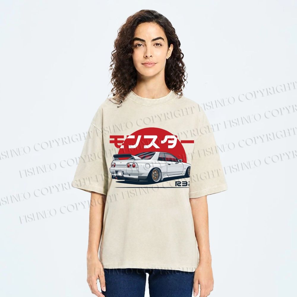 Monster. Skyline R32 Vintage Wash Japanese Design T-Shirt