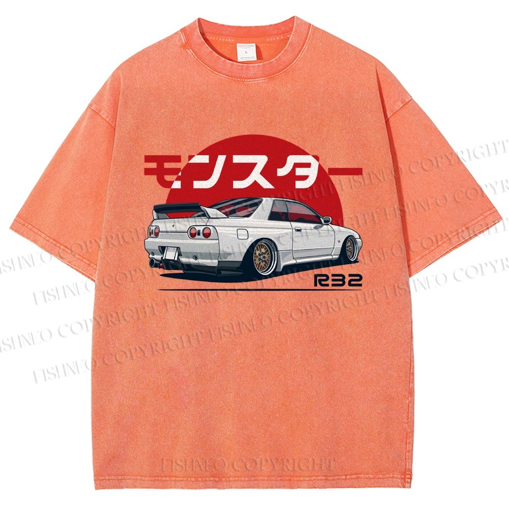 Monster. Skyline R32 Vintage Wash Japanese Design T-Shirt
