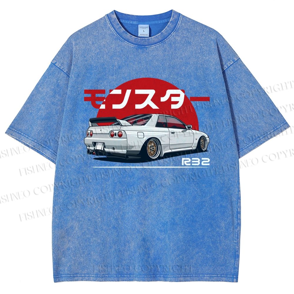 Monster. Skyline R32 Vintage Wash Japanese Design T-Shirt