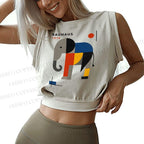 Bauhaus Elephant Sleeveless Crop Tops