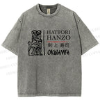 Unisex Kill Bill Hattori Hanzo Sword and Sushi Printed Washed Tee