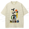 Unisex Joan Miró Style Dog Printed Washed Tee