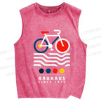 Unisex Bauhaus Bicycle Printed Washed Tank Top