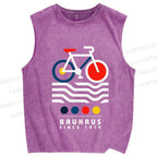 Unisex Bauhaus Bicycle Printed Washed Tank Top