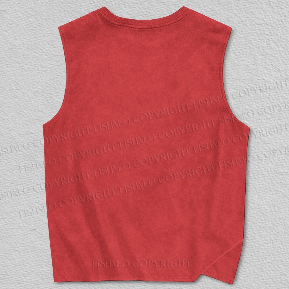 Unisex Vintage Cat Under the Tree Printed Tank Top