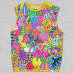 Unisex Multicolor Graffiti Printed Tank Top