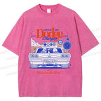Unisex Dog Beast on the Road Printed Washed Tee