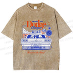 Unisex Dog Beast on the Road Printed Washed Tee