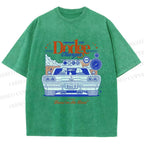 Unisex Dog Beast on the Road Printed Washed Tee