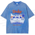 Unisex Dog Beast on the Road Printed Washed Tee