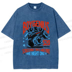 Unisex Monster Truck in Flame Printed Washed Tee