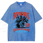 Unisex Monster Truck in Flame Printed Washed Tee