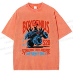 Unisex Monster Truck in Flame Printed Washed Tee