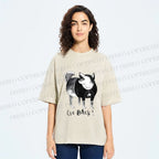 Unisex Dog Yelling Go Back Printed Washed Tee