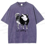 Unisex Dog Yelling Go Back Printed Washed Tee