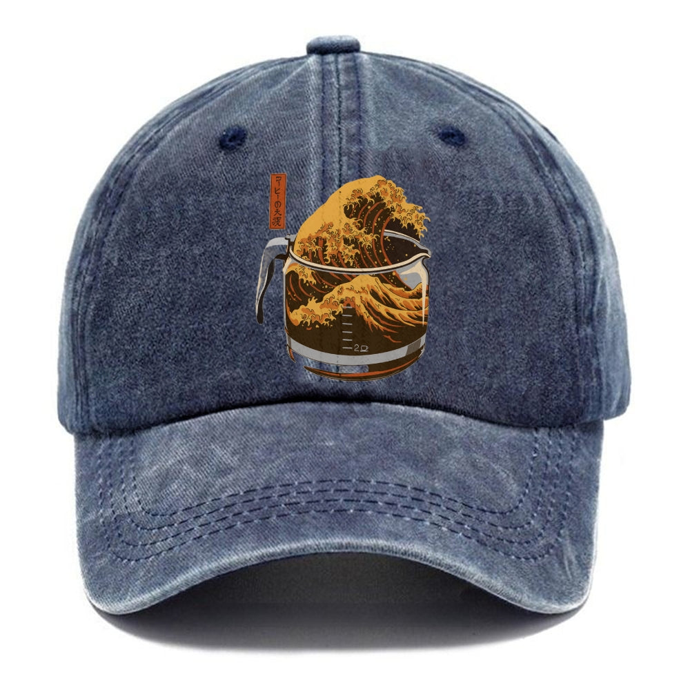 The Great Wave Of Coffee Japanese Washed Cap