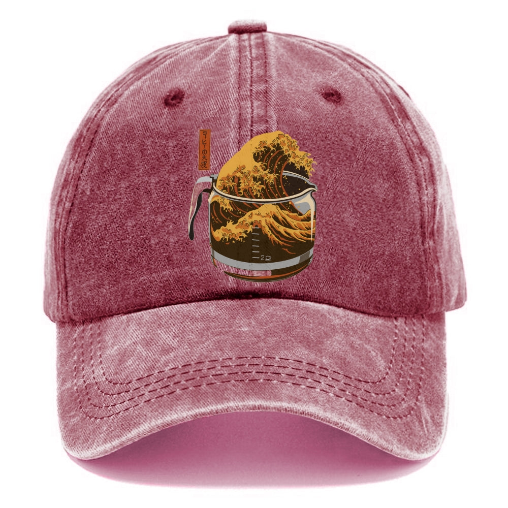 The Great Wave Of Coffee Japanese Washed Cap