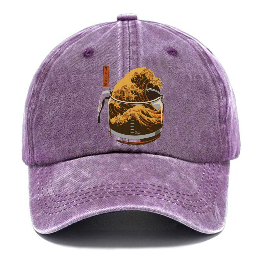 The Great Wave Of Coffee Japanese Washed Cap