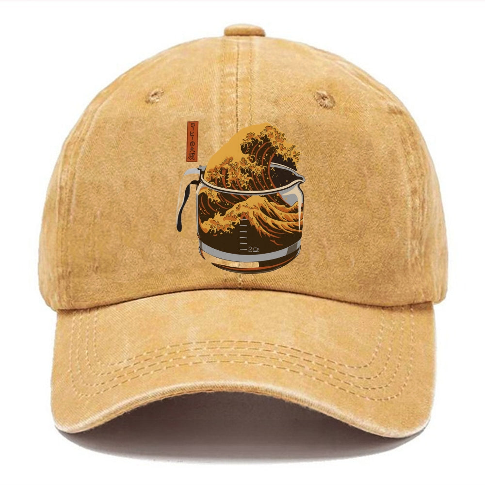 The Great Wave Of Coffee Japanese Washed Cap