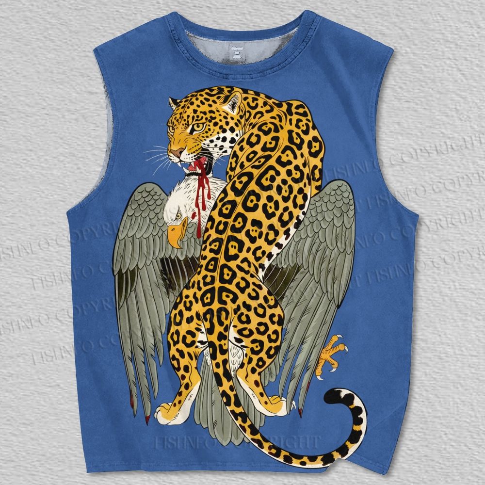 Unisex Panther vs Eagle Vintage Ukiyo-e  Printed Tank Top
