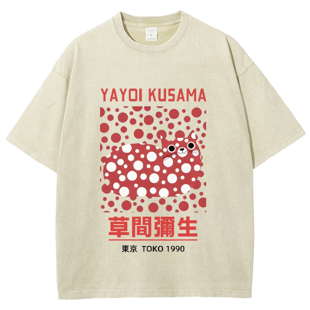 Yayoi Kusama Vintage Wash Japanese Design T-Shirt