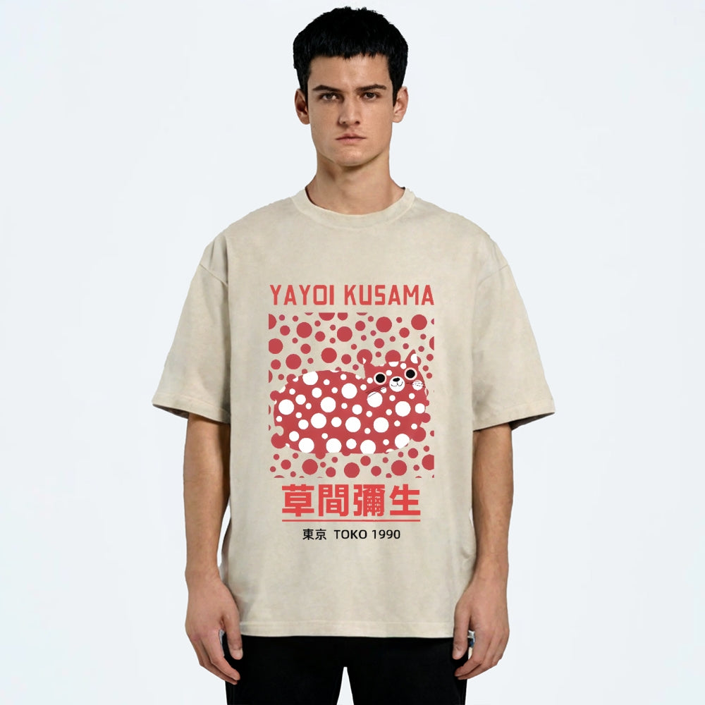 Yayoi Kusama Vintage Wash Japanese Design T-Shirt