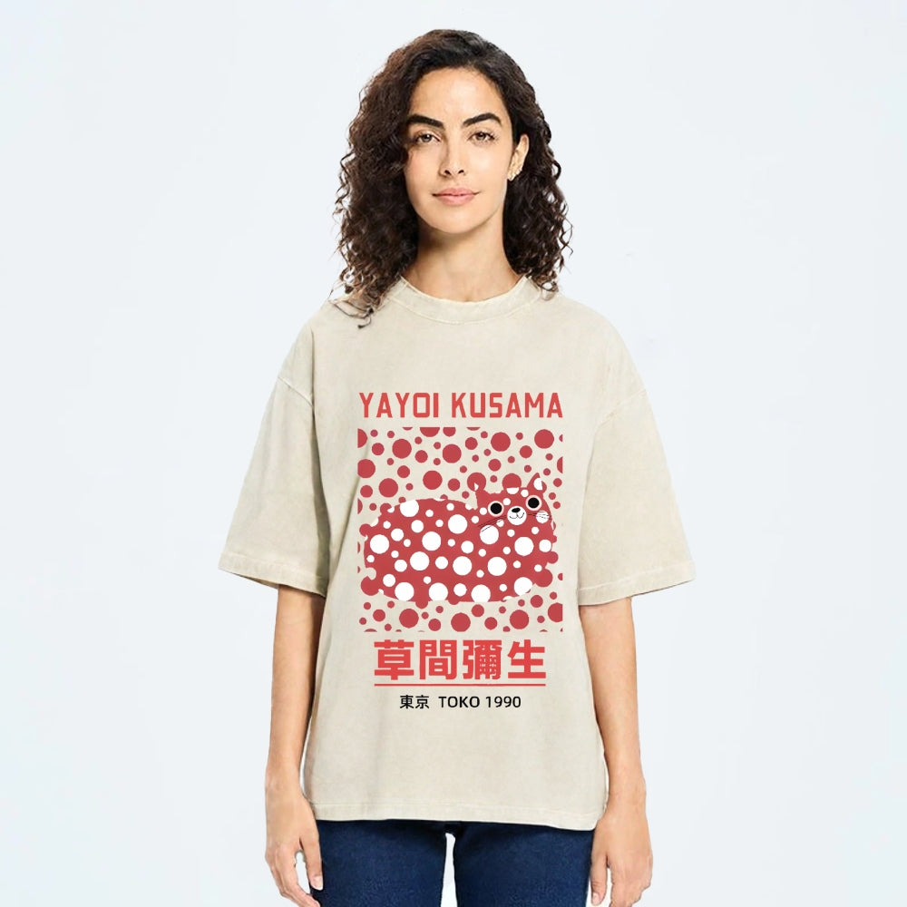 Yayoi Kusama Vintage Wash Japanese Design T-Shirt