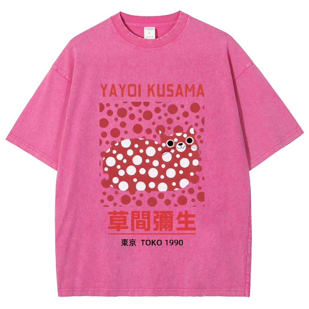 Yayoi Kusama Vintage Wash Japanese Design T-Shirt