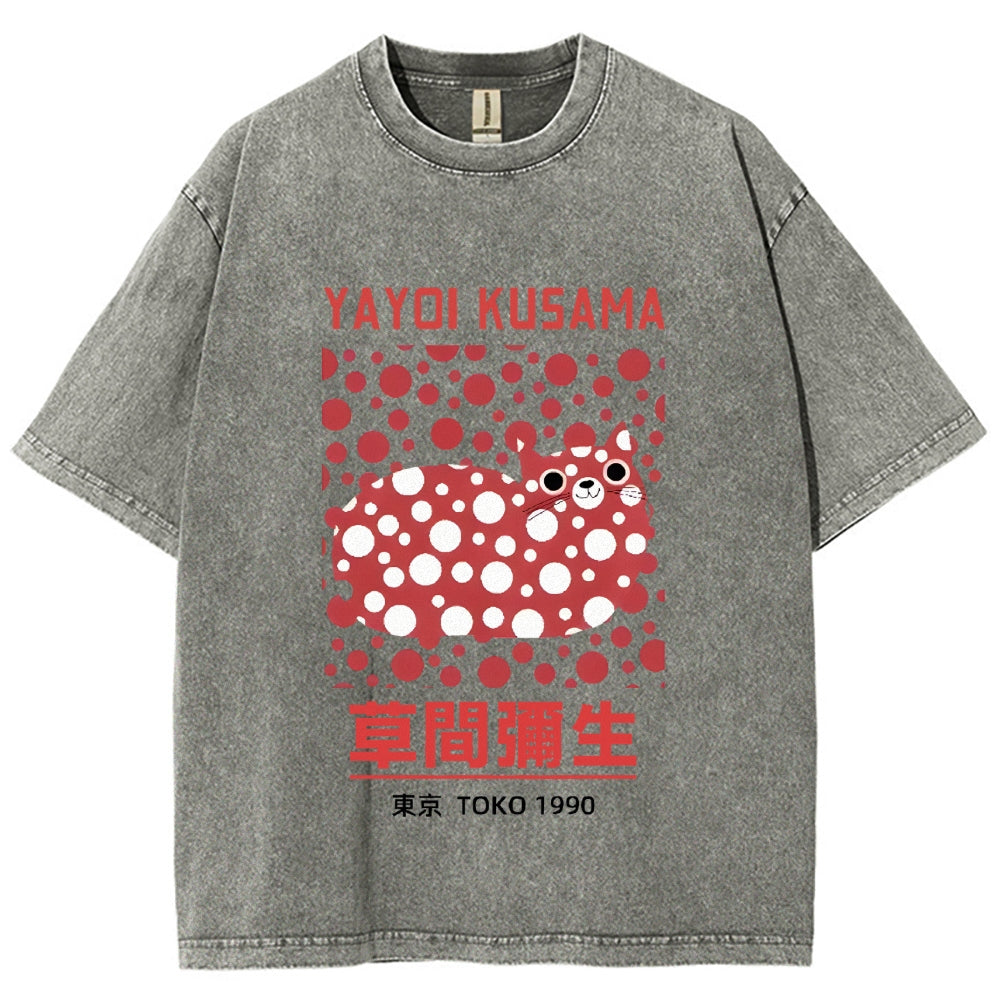 Yayoi Kusama Vintage Wash Japanese Design T-Shirt