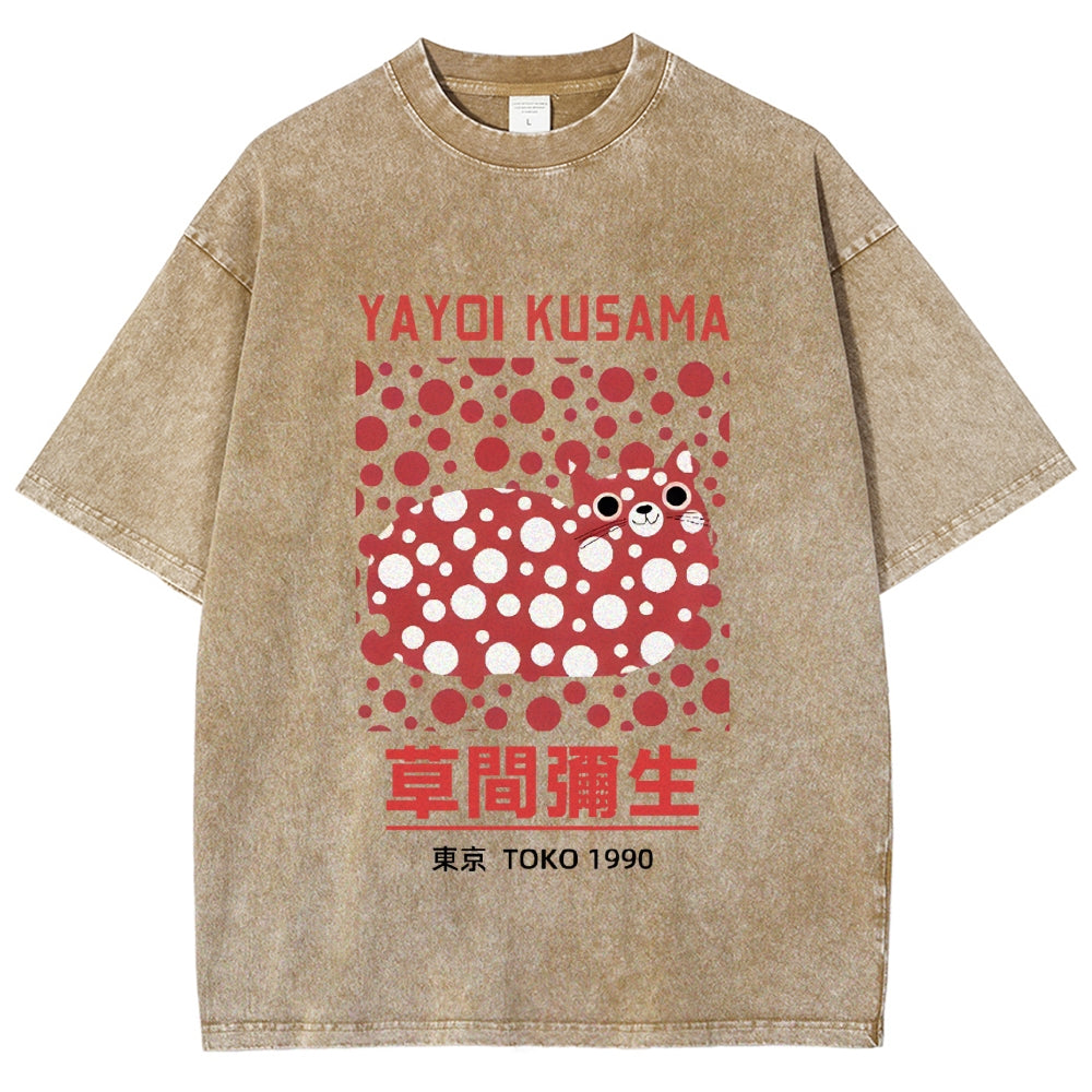 Yayoi Kusama Vintage Wash Japanese Design T-Shirt