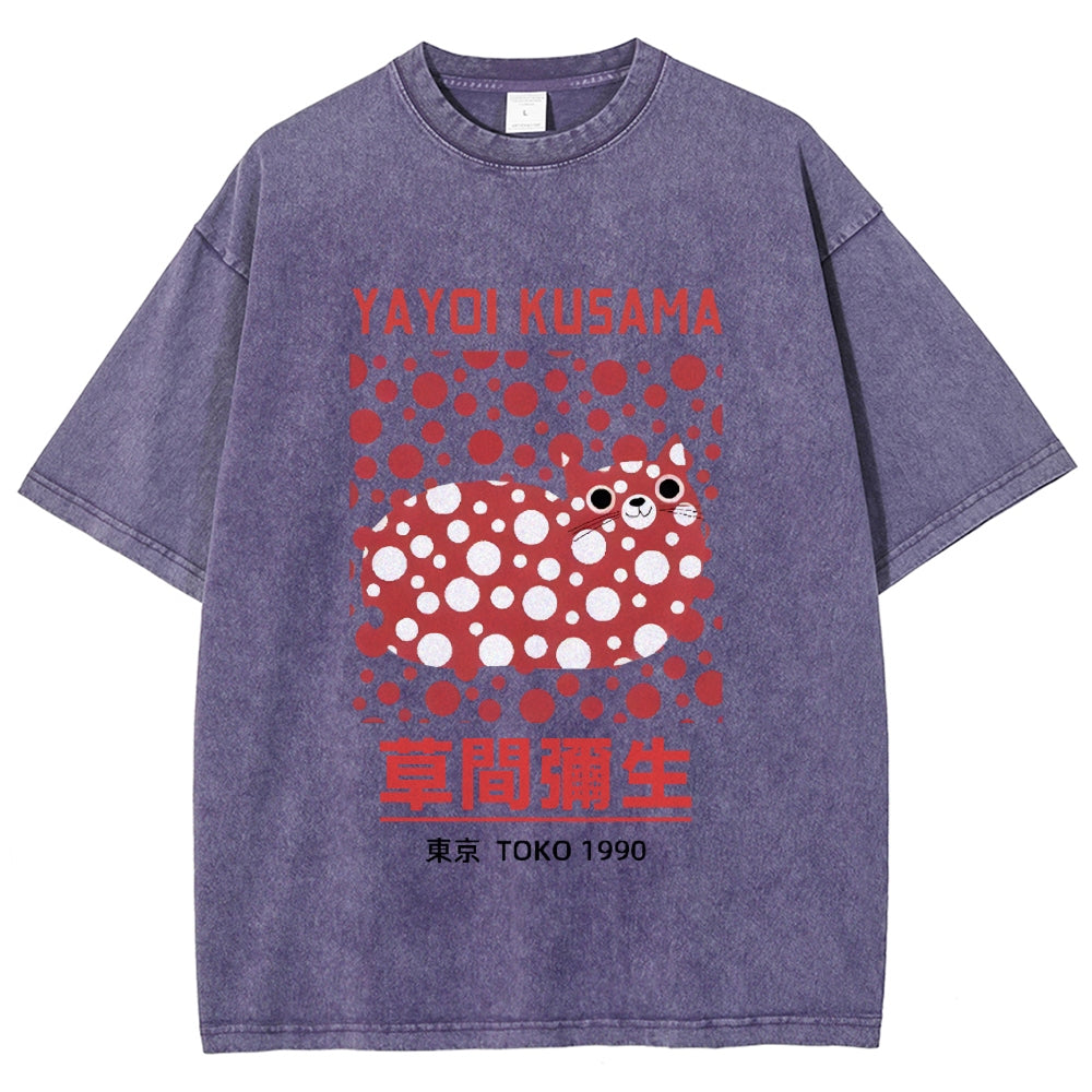 Yayoi Kusama Vintage Wash Japanese Design T-Shirt