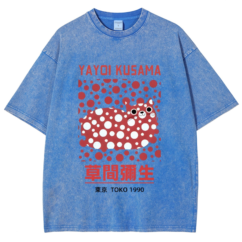 Yayoi Kusama Vintage Wash Japanese Design T-Shirt