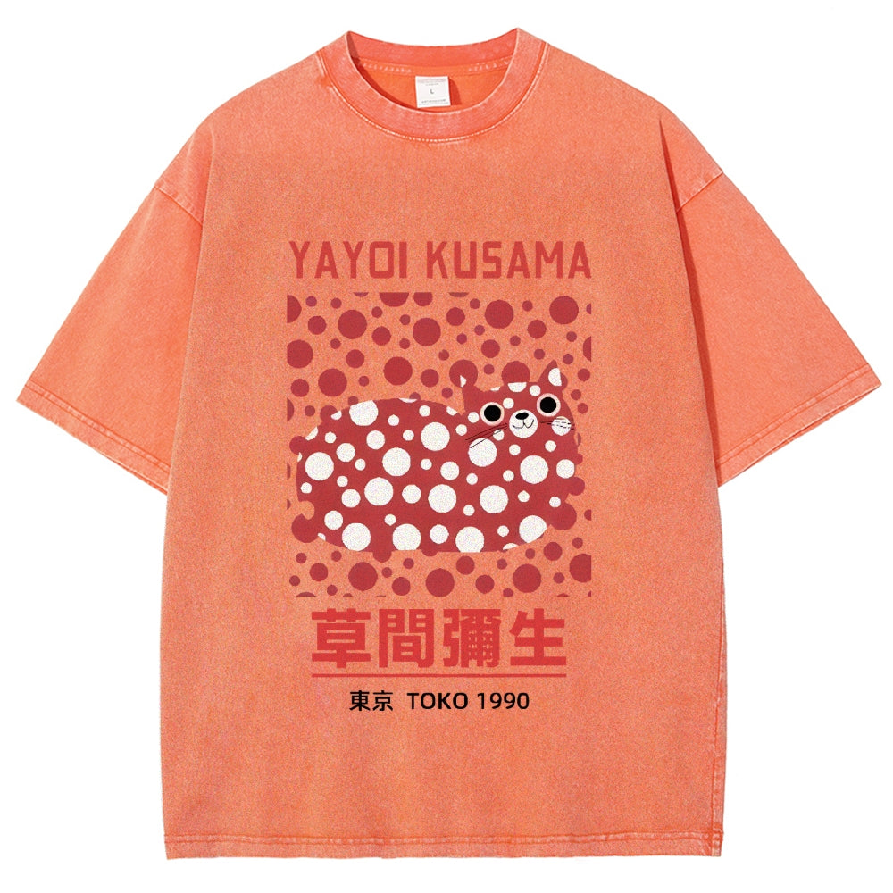 Yayoi Kusama Vintage Wash Japanese Design T-Shirt