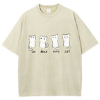 Un Deux Trois Cat Cute Kitten Vintage Washed T-shirt